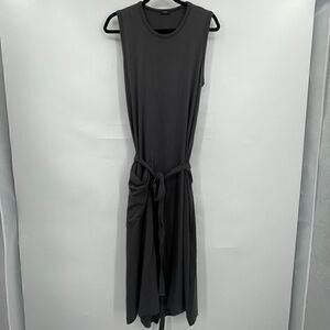 Joseph "Sunny" Women's Dark Gray Cotton Jersey Tie Wrap Dress Size XL